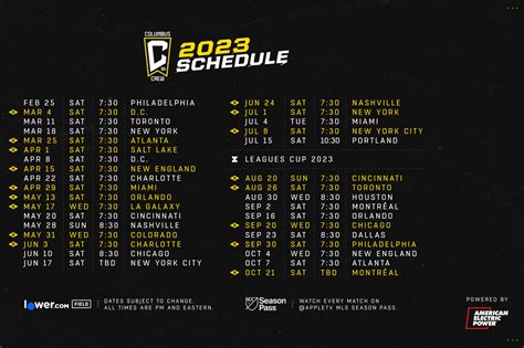 columbus crew game schedule